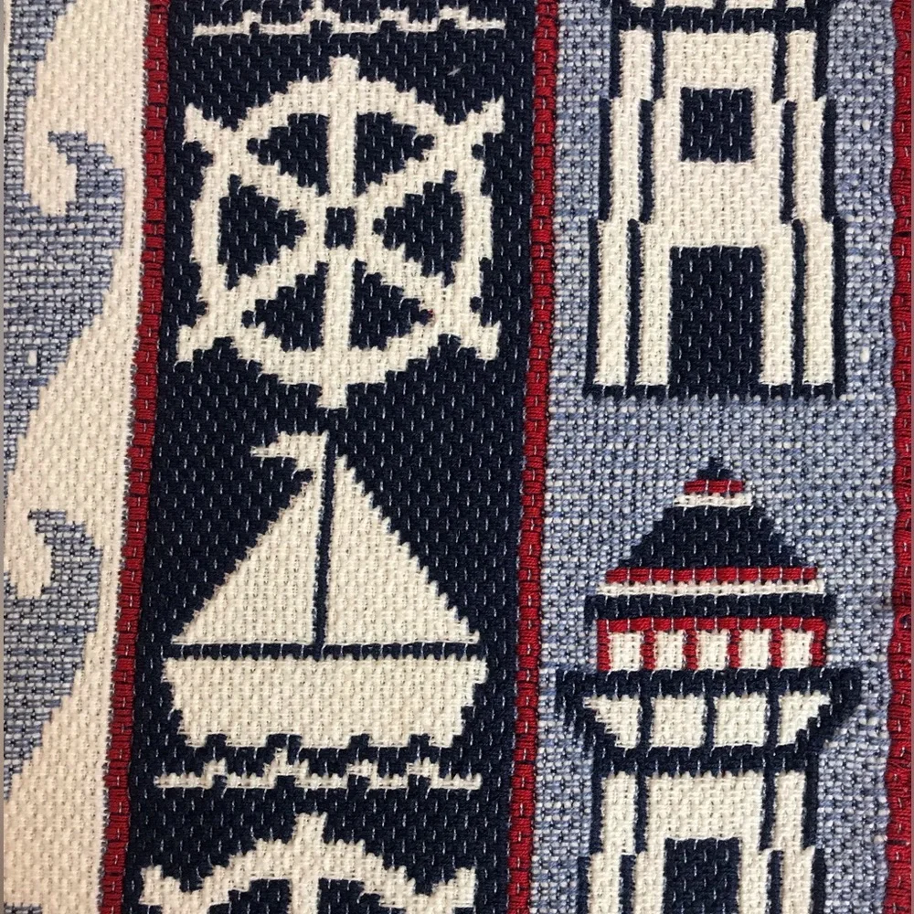 Nautical Placements Set Of 2 Seaside Red White Blue Anchor Boat Lighthouse Woven